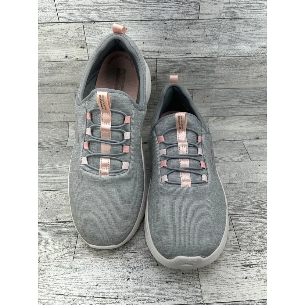 Skechers GoWalk 6 Women Size‎ 10 Grey Pink Slip On Walking Shoes 124956 GYPK